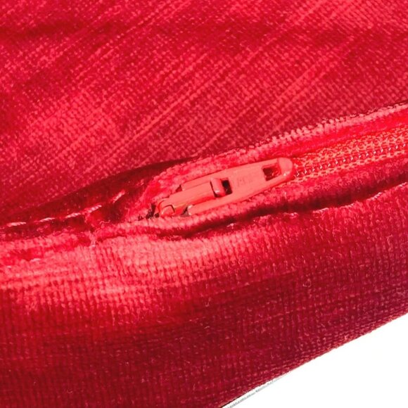 FENDI rhinestone interior swarovski logo Cushion Cover cushion Velor Red - Picture 6 of 9